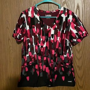 Landau Brush Strokes Scrub Top Size Medium